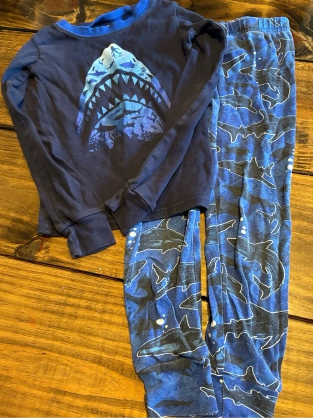 Kids Shark Pajama Set - Blue